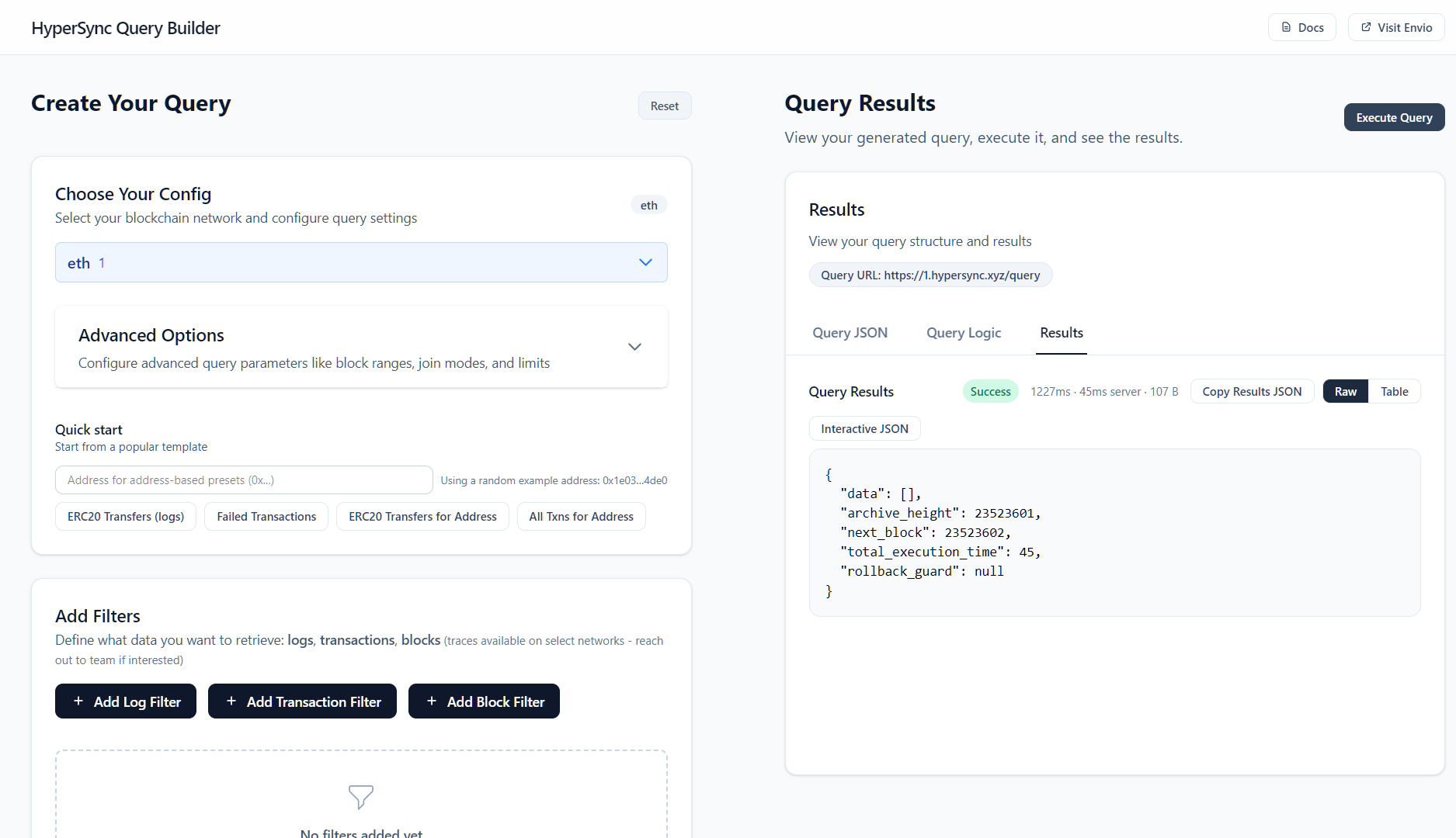 HyperSync Query Builder